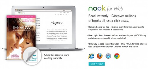 Nook for Web, plataforma de lectura en línea