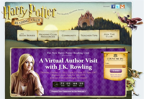 J.K. Rowling lanzará club de lectura online de Harry Potter