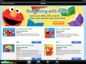 El libro de Elmo en una aplicación para iPad