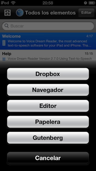 Voice Dream Reader, aplicación para escuchar documentos